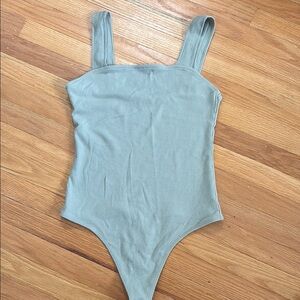 American Eagle Outfitters Faded Green Bodysuit Top